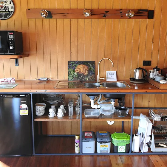 The fully equipped kitchenette